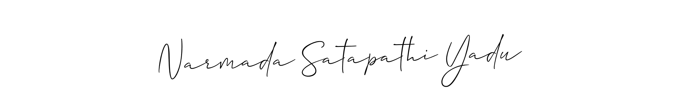 Allison_Script is a professional signature style that is perfect for those who want to add a touch of class to their signature. It is also a great choice for those who want to make their signature more unique. Get Narmada Satapathi Yadu name to fancy signature for free. Narmada Satapathi Yadu signature style 2 images and pictures png