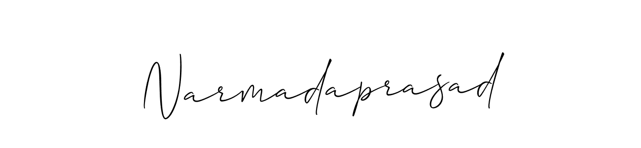 Use a signature maker to create a handwritten signature online. With this signature software, you can design (Allison_Script) your own signature for name Narmadaprasad. Narmadaprasad signature style 2 images and pictures png