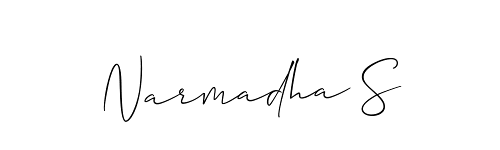 You should practise on your own different ways (Allison_Script) to write your name (Narmadha S) in signature. don't let someone else do it for you. Narmadha S signature style 2 images and pictures png