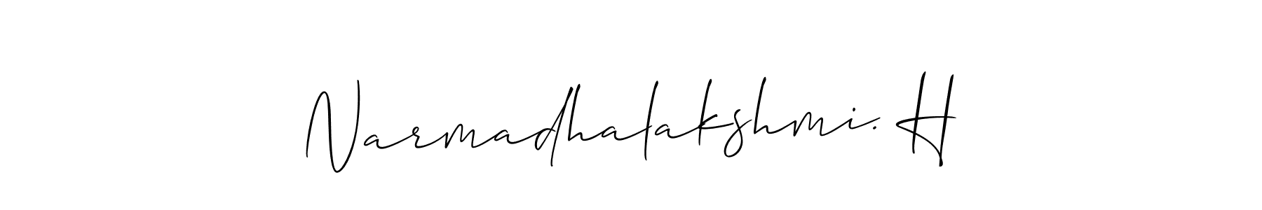 Check out images of Autograph of Narmadhalakshmi. H name. Actor Narmadhalakshmi. H Signature Style. Allison_Script is a professional sign style online. Narmadhalakshmi. H signature style 2 images and pictures png