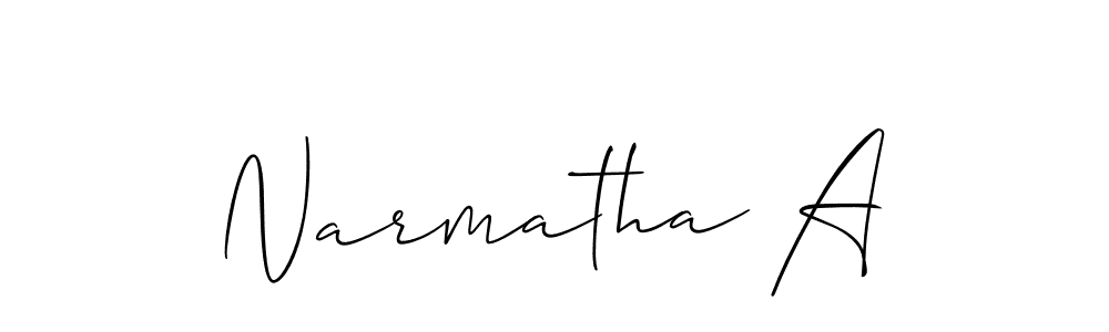 You can use this online signature creator to create a handwritten signature for the name Narmatha A. This is the best online autograph maker. Narmatha A signature style 2 images and pictures png