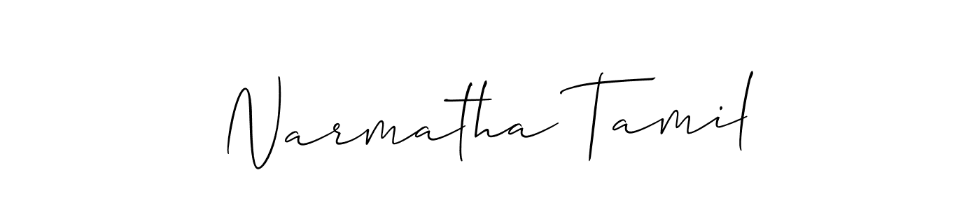 How to make Narmatha Tamil signature? Allison_Script is a professional autograph style. Create handwritten signature for Narmatha Tamil name. Narmatha Tamil signature style 2 images and pictures png