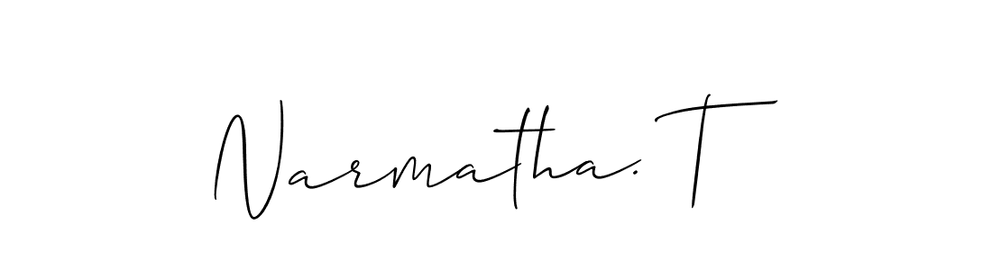 Also You can easily find your signature by using the search form. We will create Narmatha. T name handwritten signature images for you free of cost using Allison_Script sign style. Narmatha. T signature style 2 images and pictures png