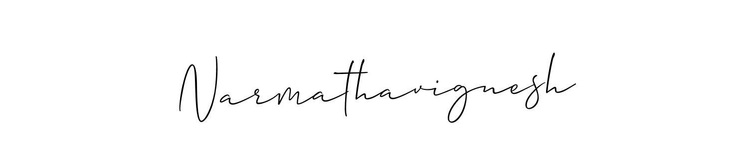 The best way (Allison_Script) to make a short signature is to pick only two or three words in your name. The name Narmathavignesh include a total of six letters. For converting this name. Narmathavignesh signature style 2 images and pictures png