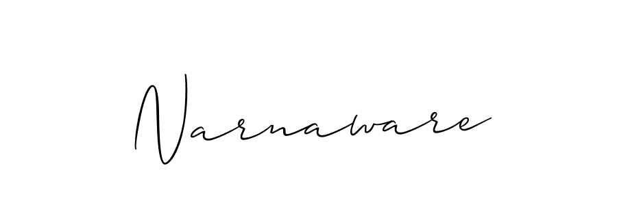 Make a beautiful signature design for name Narnaware. With this signature (Allison_Script) style, you can create a handwritten signature for free. Narnaware signature style 2 images and pictures png