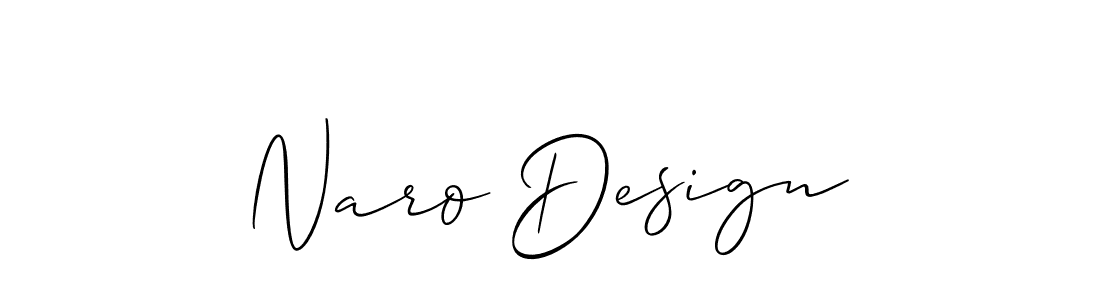 Use a signature maker to create a handwritten signature online. With this signature software, you can design (Allison_Script) your own signature for name Naro Design. Naro Design signature style 2 images and pictures png