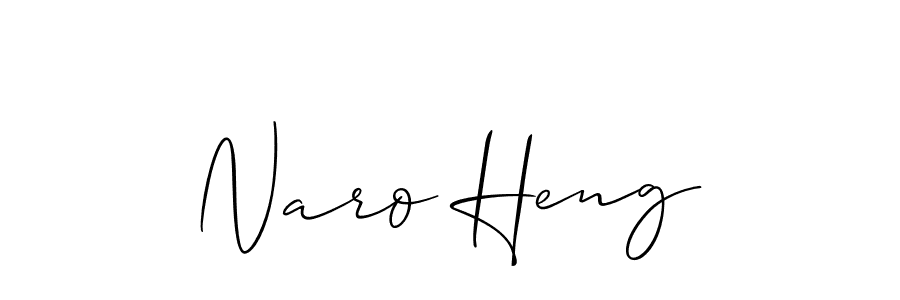 if you are searching for the best signature style for your name Naro Heng. so please give up your signature search. here we have designed multiple signature styles  using Allison_Script. Naro Heng signature style 2 images and pictures png