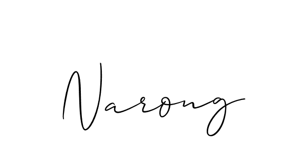 Use a signature maker to create a handwritten signature online. With this signature software, you can design (Allison_Script) your own signature for name Narong. Narong signature style 2 images and pictures png
