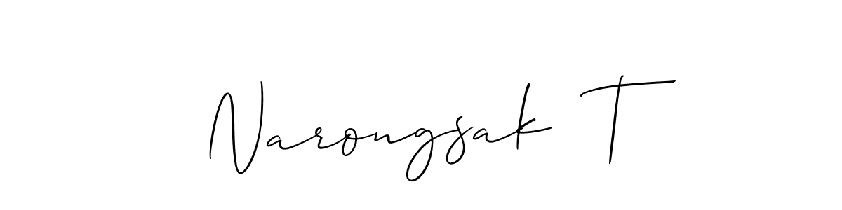 How to Draw Narongsak  T signature style? Allison_Script is a latest design signature styles for name Narongsak  T. Narongsak  T signature style 2 images and pictures png