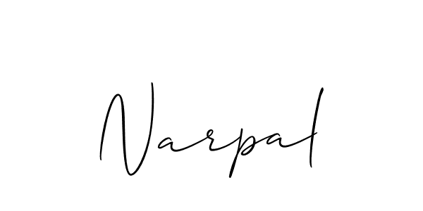 How to make Narpal name signature. Use Allison_Script style for creating short signs online. This is the latest handwritten sign. Narpal signature style 2 images and pictures png
