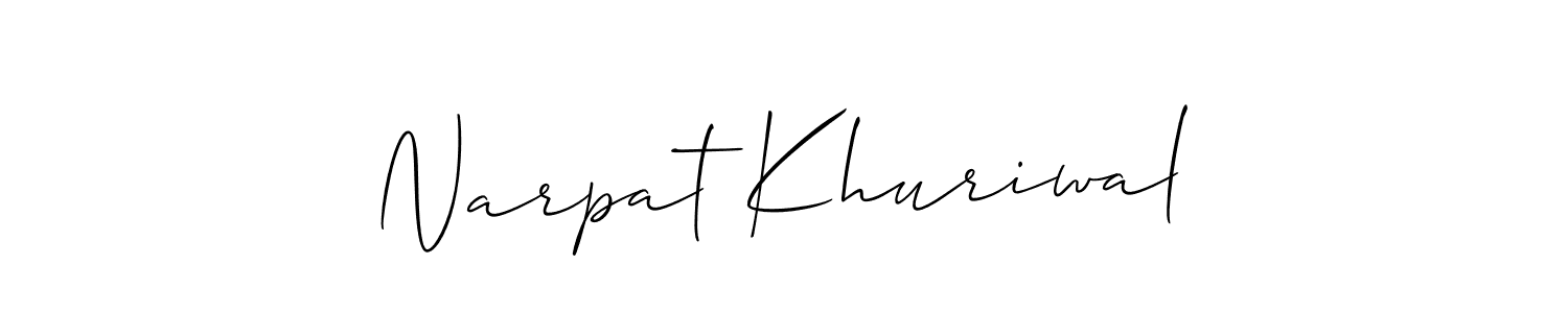 Create a beautiful signature design for name Narpat Khuriwal. With this signature (Allison_Script) fonts, you can make a handwritten signature for free. Narpat Khuriwal signature style 2 images and pictures png