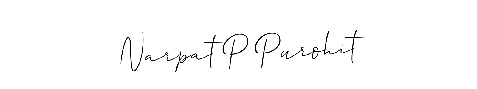 You should practise on your own different ways (Allison_Script) to write your name (Narpat P Purohit) in signature. don't let someone else do it for you. Narpat P Purohit signature style 2 images and pictures png