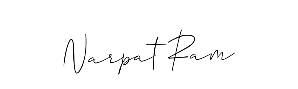 How to make Narpat Ram name signature. Use Allison_Script style for creating short signs online. This is the latest handwritten sign. Narpat Ram signature style 2 images and pictures png