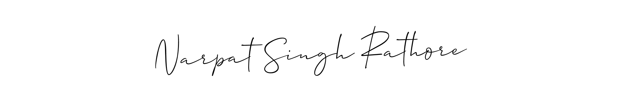 The best way (Allison_Script) to make a short signature is to pick only two or three words in your name. The name Narpat Singh Rathore include a total of six letters. For converting this name. Narpat Singh Rathore signature style 2 images and pictures png