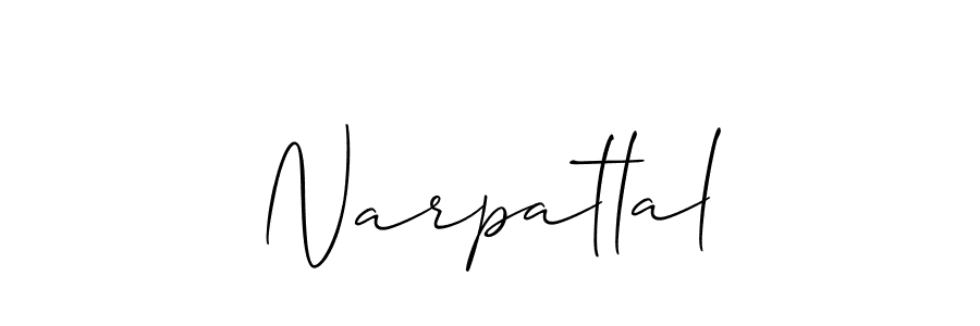 How to Draw Narpatlal signature style? Allison_Script is a latest design signature styles for name Narpatlal. Narpatlal signature style 2 images and pictures png