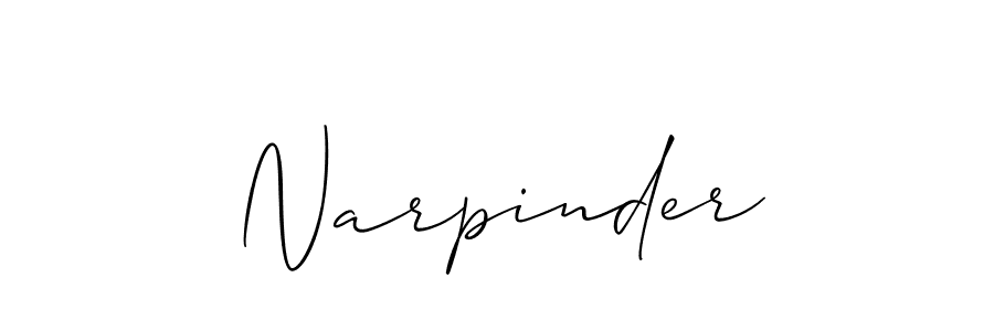 How to make Narpinder name signature. Use Allison_Script style for creating short signs online. This is the latest handwritten sign. Narpinder signature style 2 images and pictures png