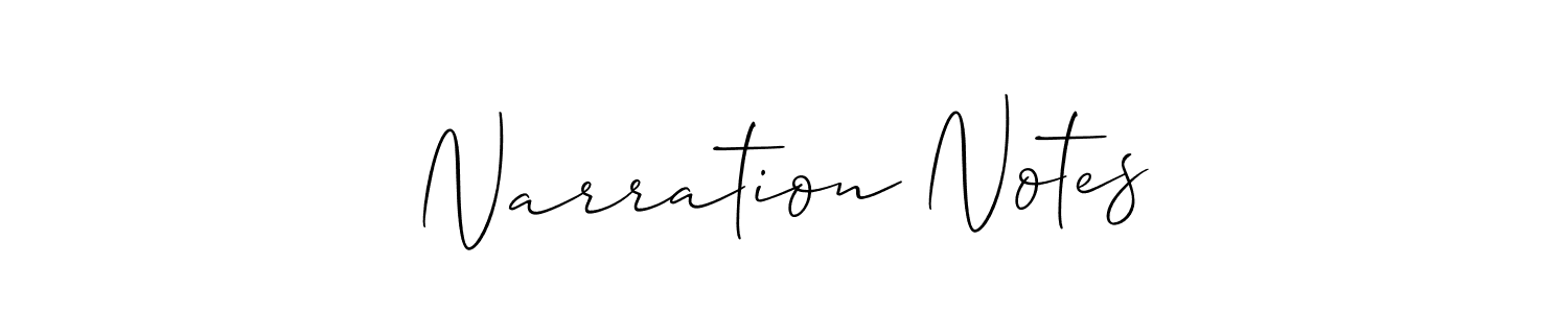 Design your own signature with our free online signature maker. With this signature software, you can create a handwritten (Allison_Script) signature for name Narration Notes. Narration Notes signature style 2 images and pictures png