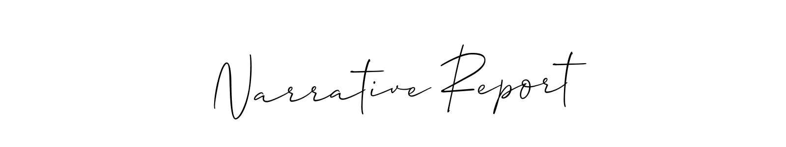 It looks lik you need a new signature style for name Narrative Report. Design unique handwritten (Allison_Script) signature with our free signature maker in just a few clicks. Narrative Report signature style 2 images and pictures png