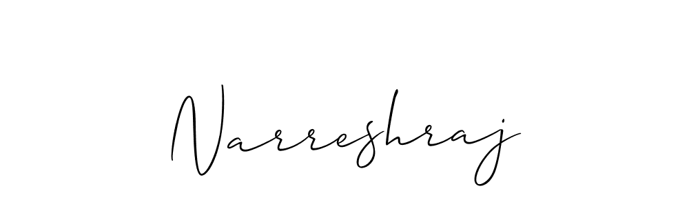 How to make Narreshraj name signature. Use Allison_Script style for creating short signs online. This is the latest handwritten sign. Narreshraj signature style 2 images and pictures png
