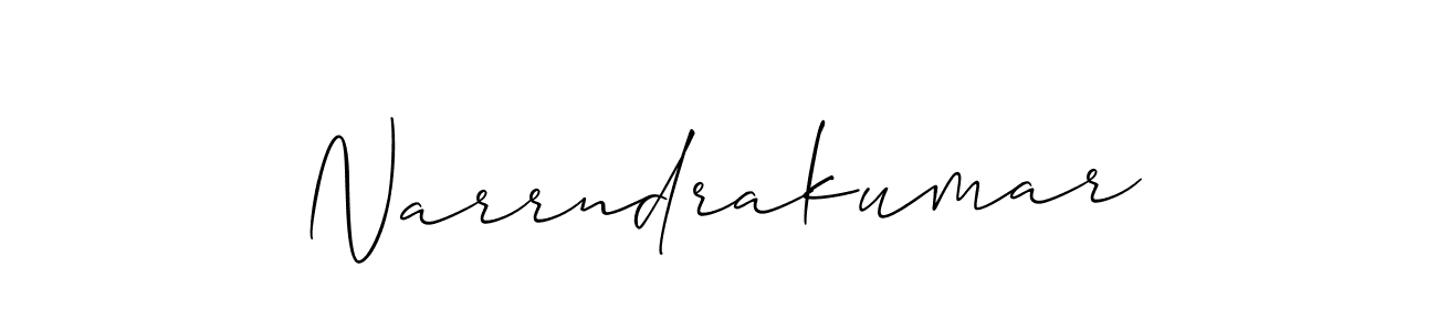 The best way (Allison_Script) to make a short signature is to pick only two or three words in your name. The name Narrndrakumar include a total of six letters. For converting this name. Narrndrakumar signature style 2 images and pictures png