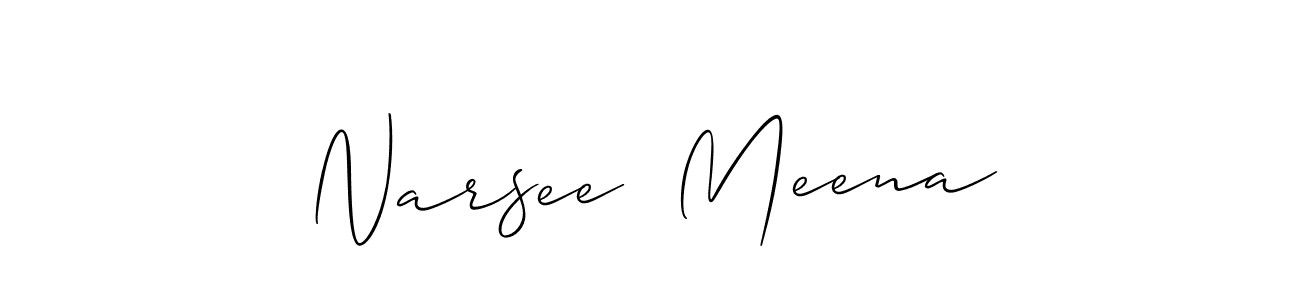 This is the best signature style for the Narsee  Meena name. Also you like these signature font (Allison_Script). Mix name signature. Narsee  Meena signature style 2 images and pictures png