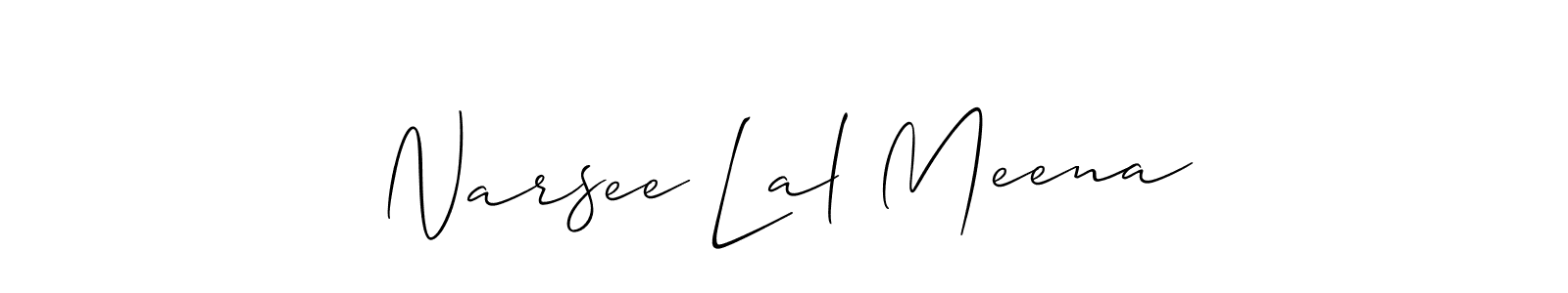 Design your own signature with our free online signature maker. With this signature software, you can create a handwritten (Allison_Script) signature for name Narsee Lal Meena. Narsee Lal Meena signature style 2 images and pictures png