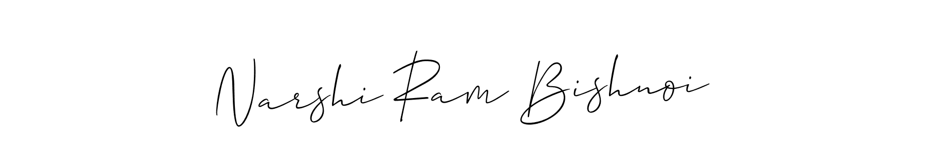 Create a beautiful signature design for name Narshi Ram Bishnoi. With this signature (Allison_Script) fonts, you can make a handwritten signature for free. Narshi Ram Bishnoi signature style 2 images and pictures png