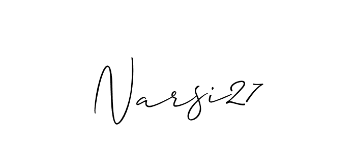 Also You can easily find your signature by using the search form. We will create Narsi27 name handwritten signature images for you free of cost using Allison_Script sign style. Narsi27 signature style 2 images and pictures png