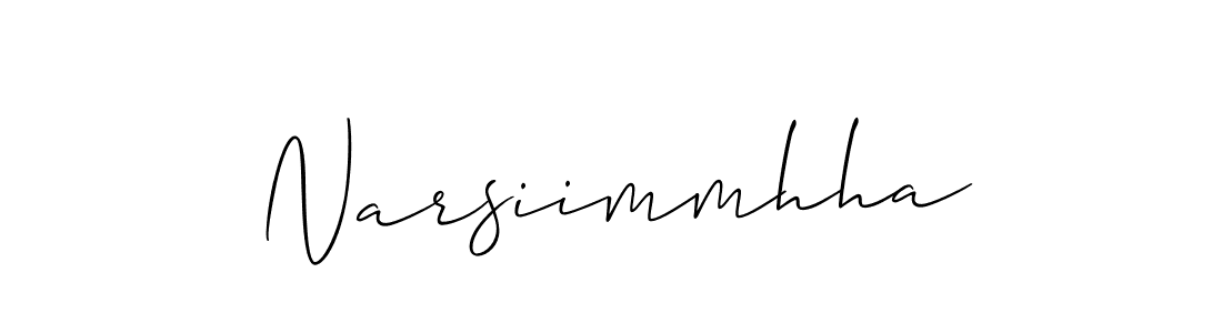 How to make Narsiimmhha name signature. Use Allison_Script style for creating short signs online. This is the latest handwritten sign. Narsiimmhha signature style 2 images and pictures png