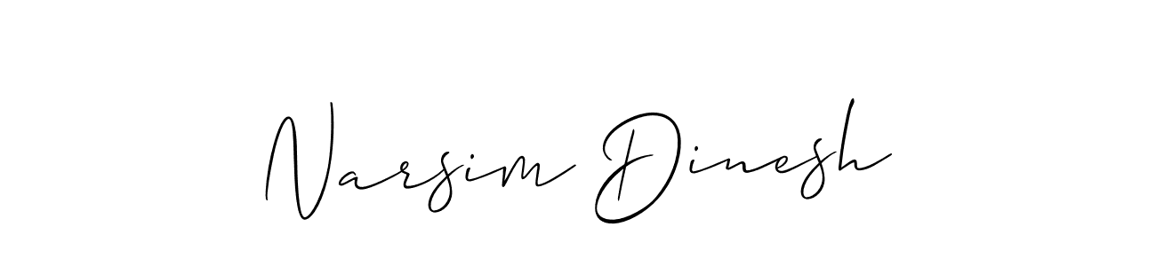 How to make Narsim Dinesh signature? Allison_Script is a professional autograph style. Create handwritten signature for Narsim Dinesh name. Narsim Dinesh signature style 2 images and pictures png