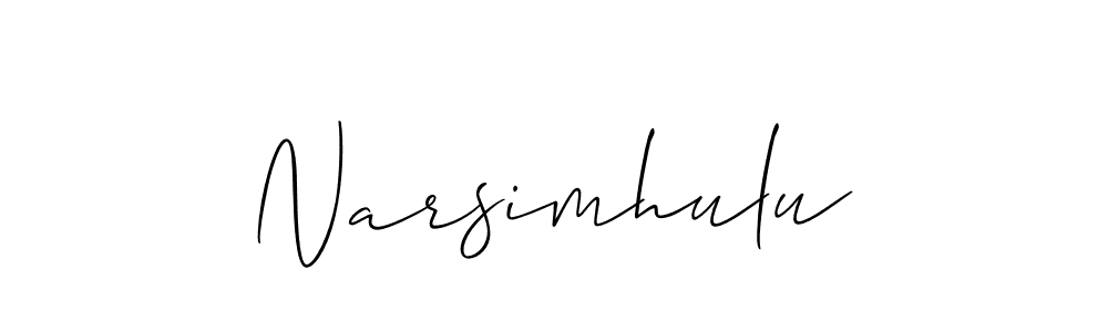 Make a beautiful signature design for name Narsimhulu. With this signature (Allison_Script) style, you can create a handwritten signature for free. Narsimhulu signature style 2 images and pictures png