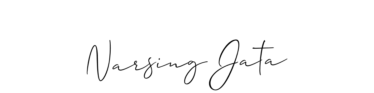 Use a signature maker to create a handwritten signature online. With this signature software, you can design (Allison_Script) your own signature for name Narsing Jata. Narsing Jata signature style 2 images and pictures png