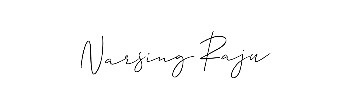 Make a beautiful signature design for name Narsing Raju. With this signature (Allison_Script) style, you can create a handwritten signature for free. Narsing Raju signature style 2 images and pictures png