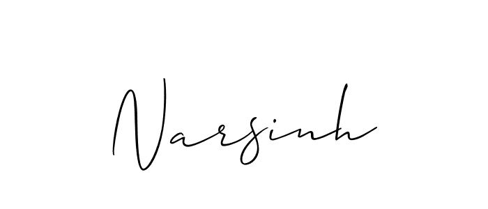 Design your own signature with our free online signature maker. With this signature software, you can create a handwritten (Allison_Script) signature for name Narsinh. Narsinh signature style 2 images and pictures png