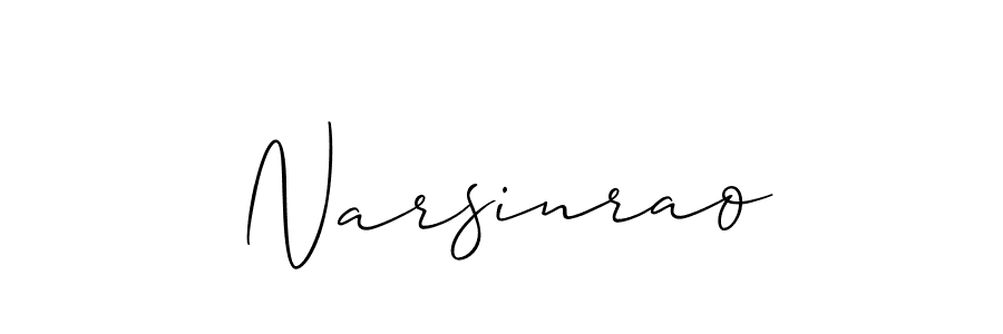 Use a signature maker to create a handwritten signature online. With this signature software, you can design (Allison_Script) your own signature for name Narsinrao. Narsinrao signature style 2 images and pictures png