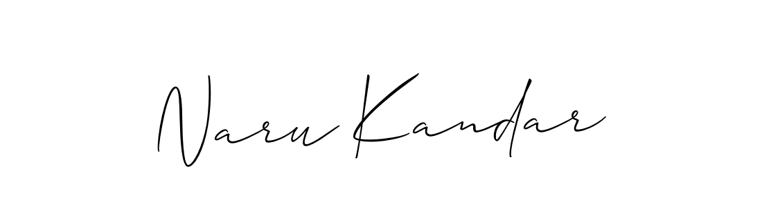 How to make Naru Kandar signature? Allison_Script is a professional autograph style. Create handwritten signature for Naru Kandar name. Naru Kandar signature style 2 images and pictures png