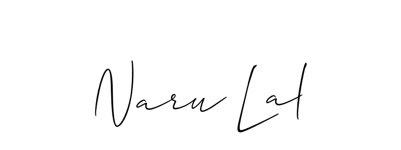 How to make Naru Lal name signature. Use Allison_Script style for creating short signs online. This is the latest handwritten sign. Naru Lal signature style 2 images and pictures png