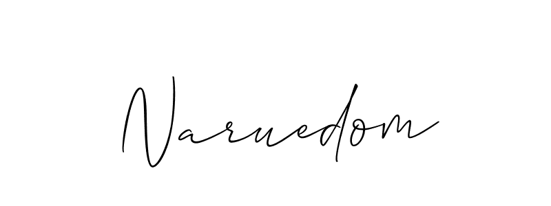 How to make Naruedom signature? Allison_Script is a professional autograph style. Create handwritten signature for Naruedom name. Naruedom signature style 2 images and pictures png