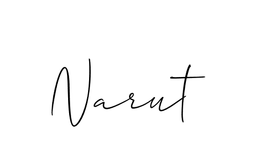 The best way (Allison_Script) to make a short signature is to pick only two or three words in your name. The name Narut include a total of six letters. For converting this name. Narut signature style 2 images and pictures png