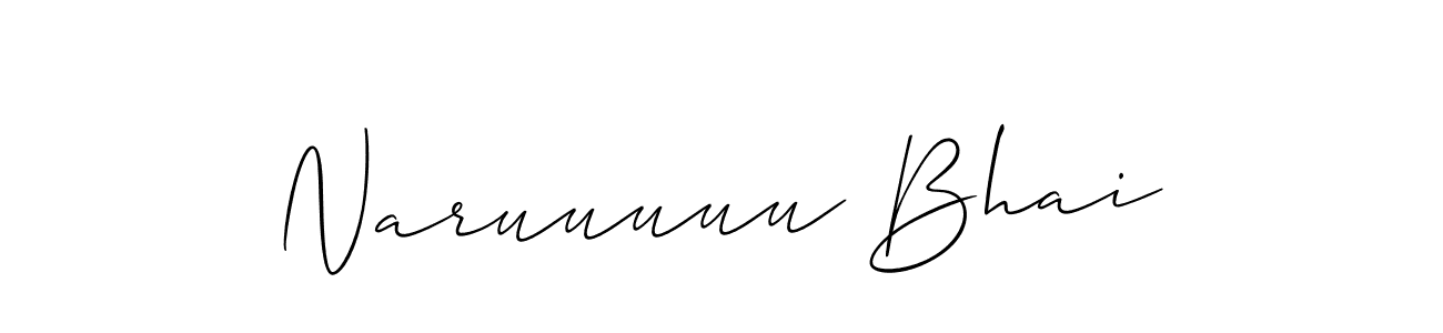 Make a beautiful signature design for name Naruuuuu Bhai. With this signature (Allison_Script) style, you can create a handwritten signature for free. Naruuuuu Bhai signature style 2 images and pictures png