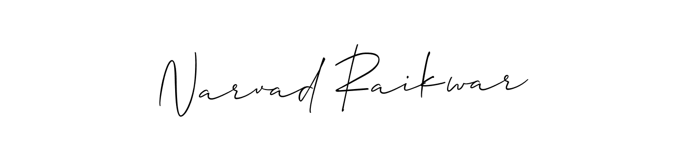 Narvad Raikwar stylish signature style. Best Handwritten Sign (Allison_Script) for my name. Handwritten Signature Collection Ideas for my name Narvad Raikwar. Narvad Raikwar signature style 2 images and pictures png