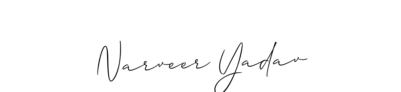 Use a signature maker to create a handwritten signature online. With this signature software, you can design (Allison_Script) your own signature for name Narveer Yadav. Narveer Yadav signature style 2 images and pictures png