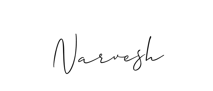 Create a beautiful signature design for name Narvesh. With this signature (Allison_Script) fonts, you can make a handwritten signature for free. Narvesh signature style 2 images and pictures png