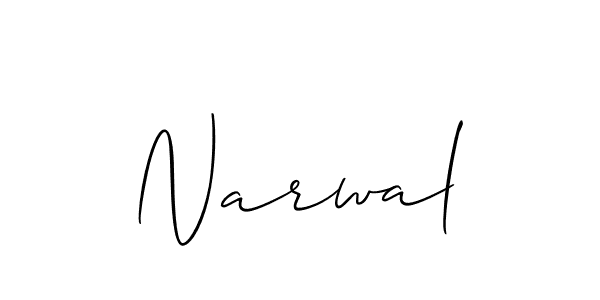 How to make Narwal signature? Allison_Script is a professional autograph style. Create handwritten signature for Narwal name. Narwal signature style 2 images and pictures png