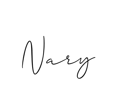 How to make Nary name signature. Use Allison_Script style for creating short signs online. This is the latest handwritten sign. Nary signature style 2 images and pictures png