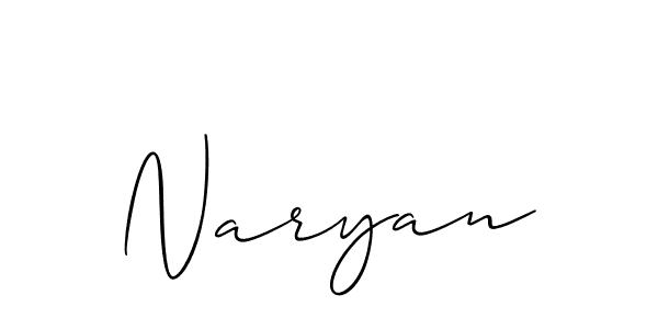 How to make Naryan signature? Allison_Script is a professional autograph style. Create handwritten signature for Naryan name. Naryan signature style 2 images and pictures png