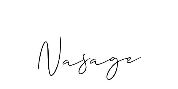 Allison_Script is a professional signature style that is perfect for those who want to add a touch of class to their signature. It is also a great choice for those who want to make their signature more unique. Get Nasage name to fancy signature for free. Nasage signature style 2 images and pictures png