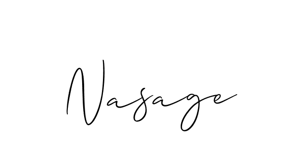 How to make Nasage name signature. Use Allison_Script style for creating short signs online. This is the latest handwritten sign. Nasage signature style 2 images and pictures png