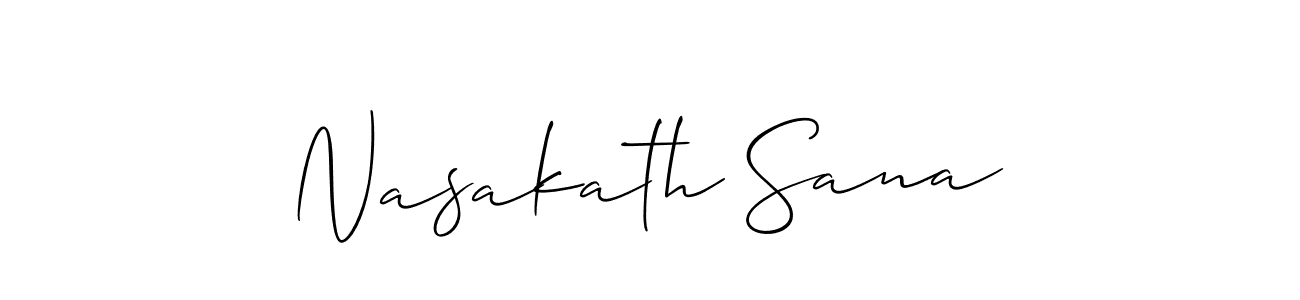 Design your own signature with our free online signature maker. With this signature software, you can create a handwritten (Allison_Script) signature for name Nasakath Sana. Nasakath Sana signature style 2 images and pictures png