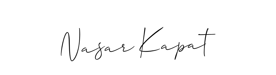 It looks lik you need a new signature style for name Nasar Kapat. Design unique handwritten (Allison_Script) signature with our free signature maker in just a few clicks. Nasar Kapat signature style 2 images and pictures png